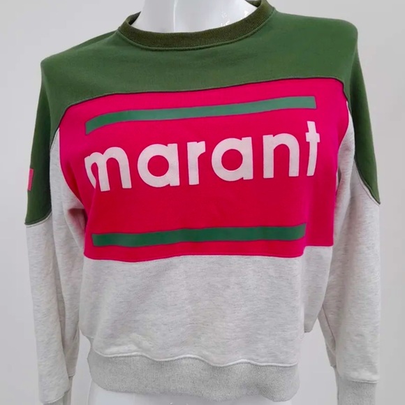 FINAL ISABEL MARANT 🦚 sz M L sweatshirt FINAL! ULTRA RARE LOGO pink CHIC AF - Picture 1 of 5